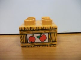 Lego Duplo képeskocka - alma (világos ! ) 