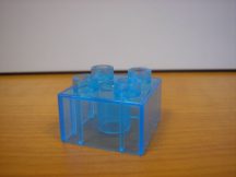 Lego Duplo átlátszó kocka 2*2 (világoskék !) ÚJ