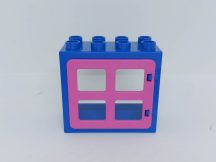  Lego Duplo ablak (s.kék,rózsaszín keret)