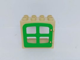  Lego Duplo ablak (drapp,zöld keret)