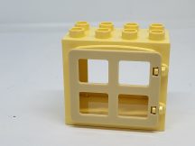  Lego Duplo ablak (drapp keret, halványsárga ablak)
