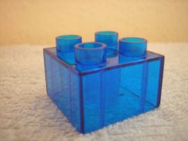 Lego Duplo átlátszó kocka (sötét kék ! )