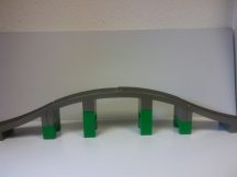   Lego Duplo - Vasúti híd, felüljáró, lego duplo vonatpálya barnás szürke 2738 ( két nagyobb felüljáró elem sarka törött,használatot nem befolyásol)