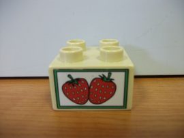 Lego Duplo képeskocka - eper (karcos)