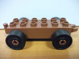 Lego Duplo utánfutó alap kapcsos barna-fekete