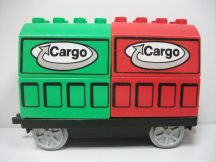   Lego Duplo Mozdony utánfutó, lego duplo vonat utánfutó Cargo (piros láda kicsit kopott)
