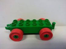 Lego Duplo utánfutó alap kapcsos zöld-piros 
