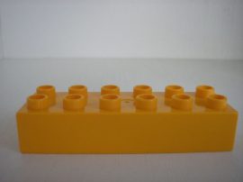 Lego Duplo kocka 2*6 középnarancs színű