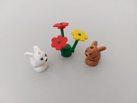 Lego állat - nyuszik virággal