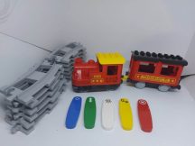   Lego Duplo Interaktív mozdony, lego duplo vonat + 12 db világosszürke kanyar + 5 kód