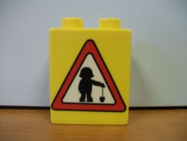 Lego Duplo képeskocka - közlekedési tábla (karcos)