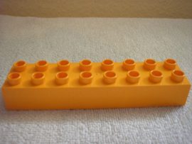 Lego Duplo kocka 2*8 (világos narancs)