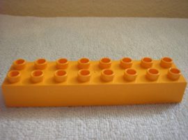 Lego Duplo kocka 2*8 (világos narancs)