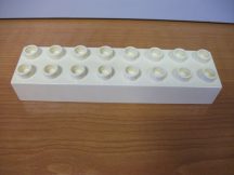 Lego Duplo 2*8 kocka (fehér) (sárgult,kicsit karcos)