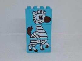 Lego Duplo képeskocka - zebra elem 10885-ös szettből (karcos)