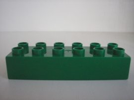 Lego Duplo kocka 2*6 s.zöld