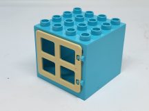  Lego Duplo ablak (drapp keret, v.kék)