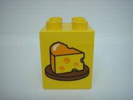 Lego Duplo képeskocka - sajt 2*2 magas (karcos)