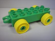 Lego Duplo utánfutó alap kapcsos zöld-sárga 