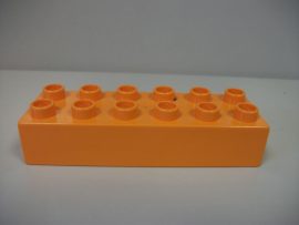 Lego Duplo kocka 2*6 narancs
