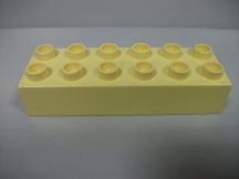Lego Duplo kocka 2*6 (sárgás fehér) 
