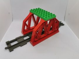 Lego Duplo Vasúti Elem 3 db barnásszürke egyenes sínnel