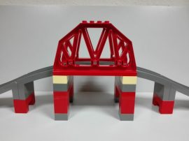Lego Duplo - Vasúti híd, felüljáró 3774, lego duplo vonatpálya (barnás szürke)