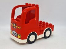 Lego Duplo tűzoltóautó (fehér alj, fehér kerékkel)