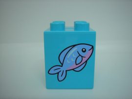 Lego Duplo képeskocka - hal 2*2 magas (kicsi karc)