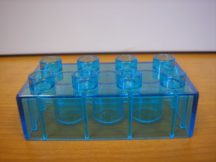 Lego Duplo átlátszó kocka 4*2 világoskék