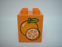 Lego Duplo képeskocka - narancs 2*2 magas 