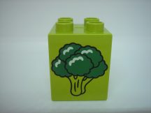 Lego Duplo képeskocka - brokkoli 2*2 magas (kicsit kopott)