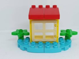 Lego Duplo ablak tetővel virággal (drapp keret)