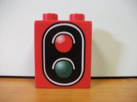 Lego Duplo képeskocka - jelzőlámpa (karcos)